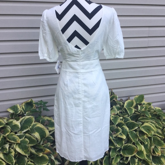NWT 6 Shore Road Pooja White Palmetto Linen Dress - Picture 7 of 8